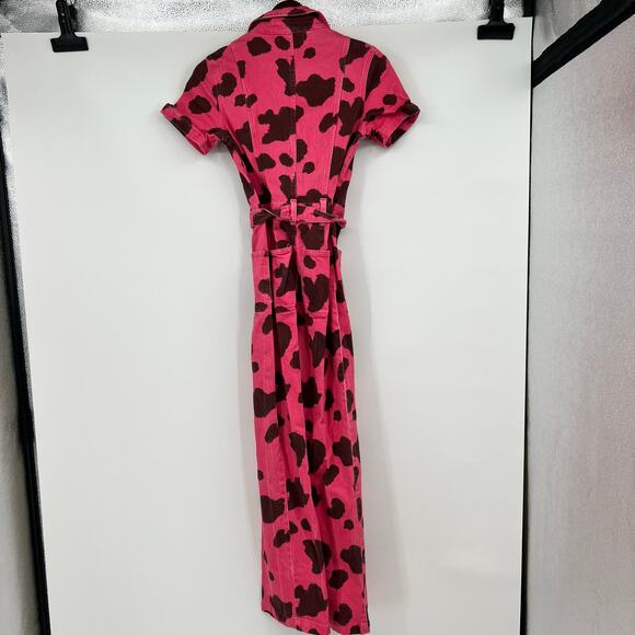 Rachel Antonoff Sal Jumpsuit moo pink cow print one piece novelty print size 2 - Picture 4 of 11